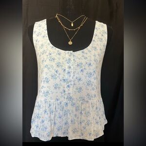 Wayf Blue Floral Women's Blouse